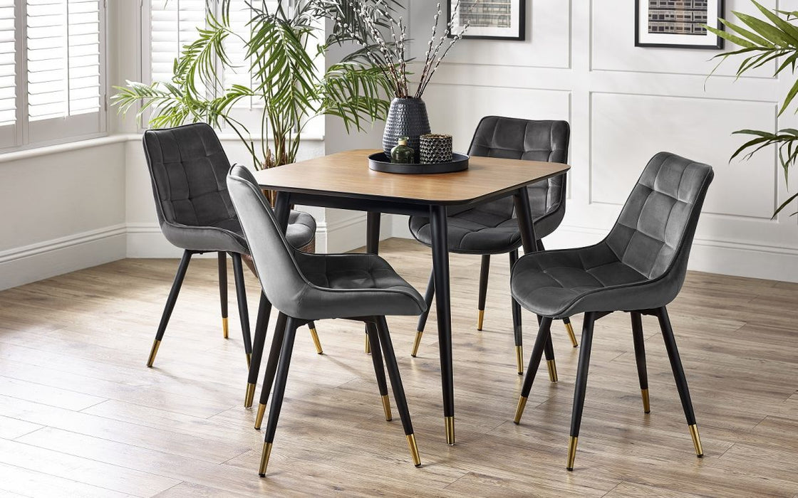 Findlay Square Dining Table & 4 Hadid Grey Chairs