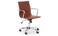 Gio Office Chair - Brown & Chrome - Modern Home Interiors
