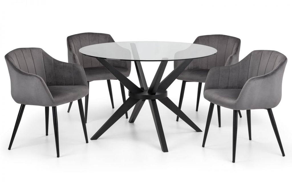 Hayden 120cm Round Dining Table Hobart Grey Chairs Modern