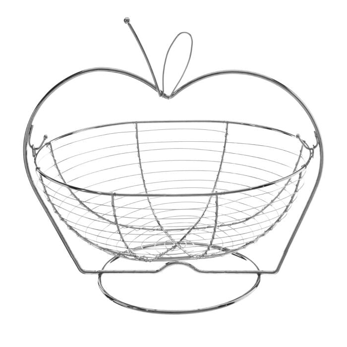 Apple Shaped Chrome Fruit Basket