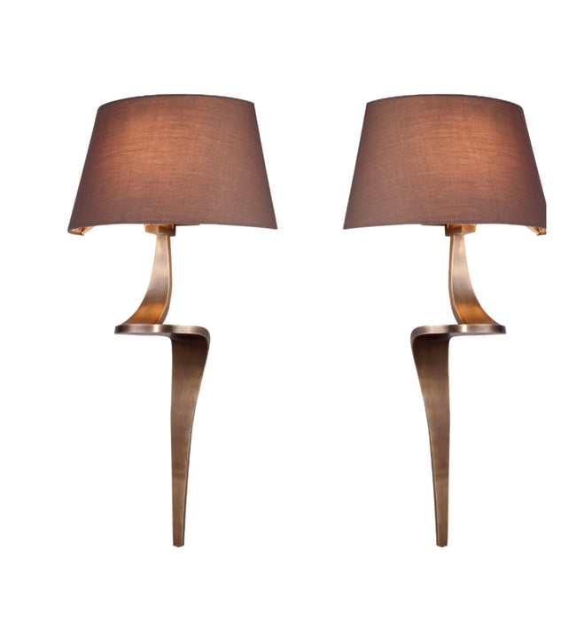 Pair of Enzo Wall Lamp - Antique Brass