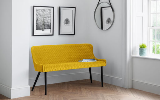 Luxe High Back Bench - Mustard Velvet - Modern Home Interiors