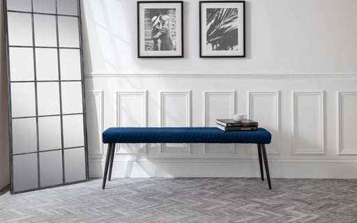 Luxe Low Bench - Blue Velvet - Modern Home Interiors