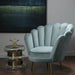 Ovala Light Blue Plush Velvet Scalloped Accent Chair - Modern Home Interiors