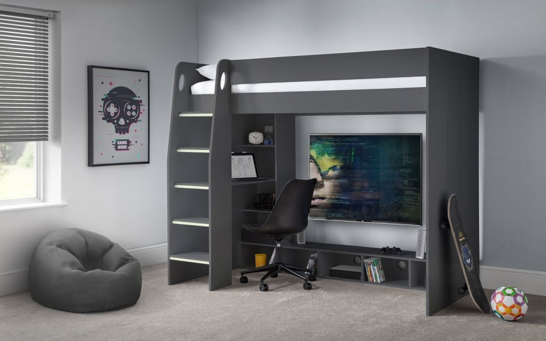 Nebula Gaming Bed with Desk - Anthracite - Modern Home Interiors