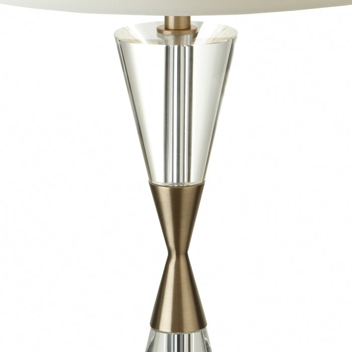 Cale Antique Brass Crystal Table Lamp