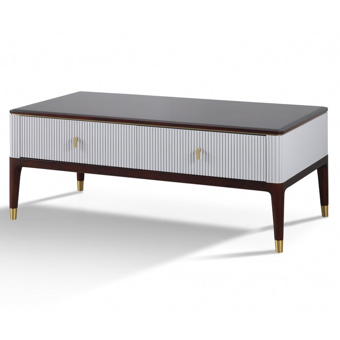 Carden Off-White and Warm Brown Coffee Table
