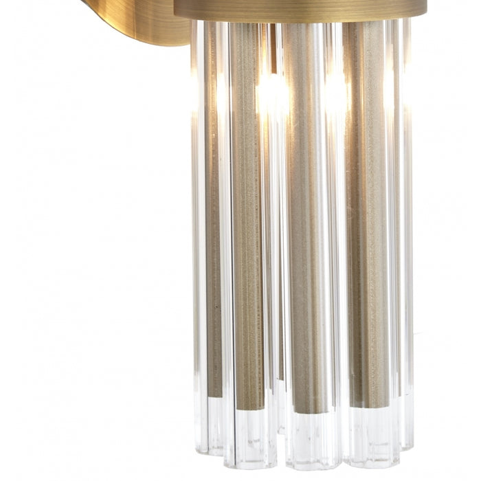 Colmar Antique Brass and Clear Glass Wall Lamp