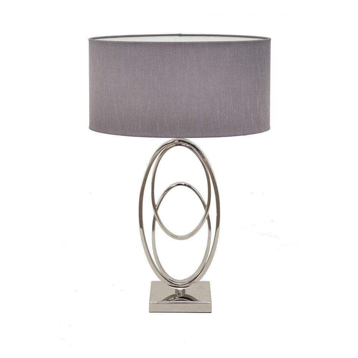 RV Astley Oval Rings Nickel Table Lamp - Modern Home Interiors