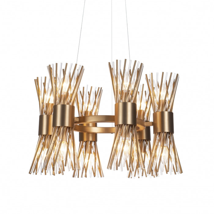 Moray Chandelier - Brass and Clear Glass