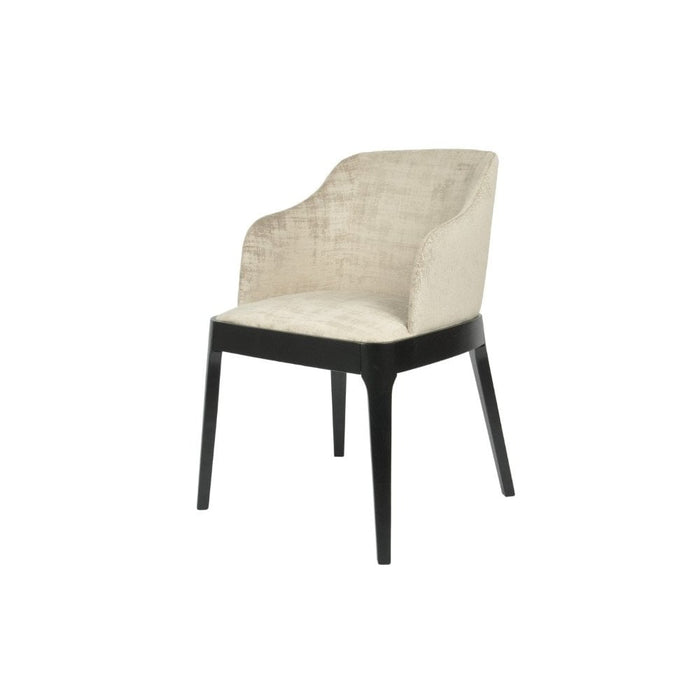 Venosa Velvet Texture Chair - Natural and Black