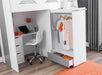 Pegasus High Sleeper Bunk Bed with Desk and Wardrobe - White - Modern Home Interiors