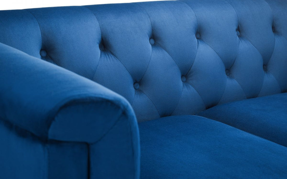 Sandringham 2 Seater Sofa - Blue Velvet - Modern Home Interiors