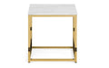 Scala Gold White Marble Top Lamp Table - Modern Home Interiors
