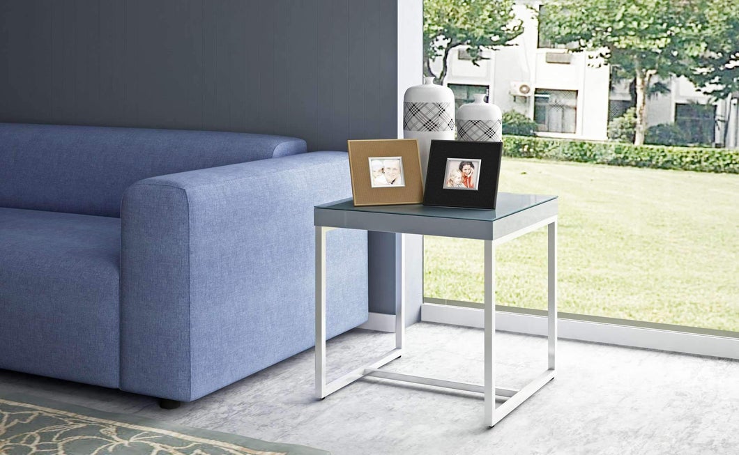 Urban Grey Gloss Side Table Modern Home Interiors