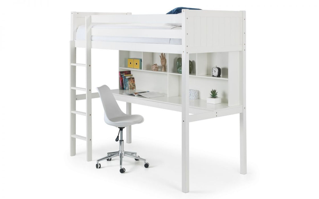 Titan Highsleeper Bed with Desk - White - Modern Home Interiors