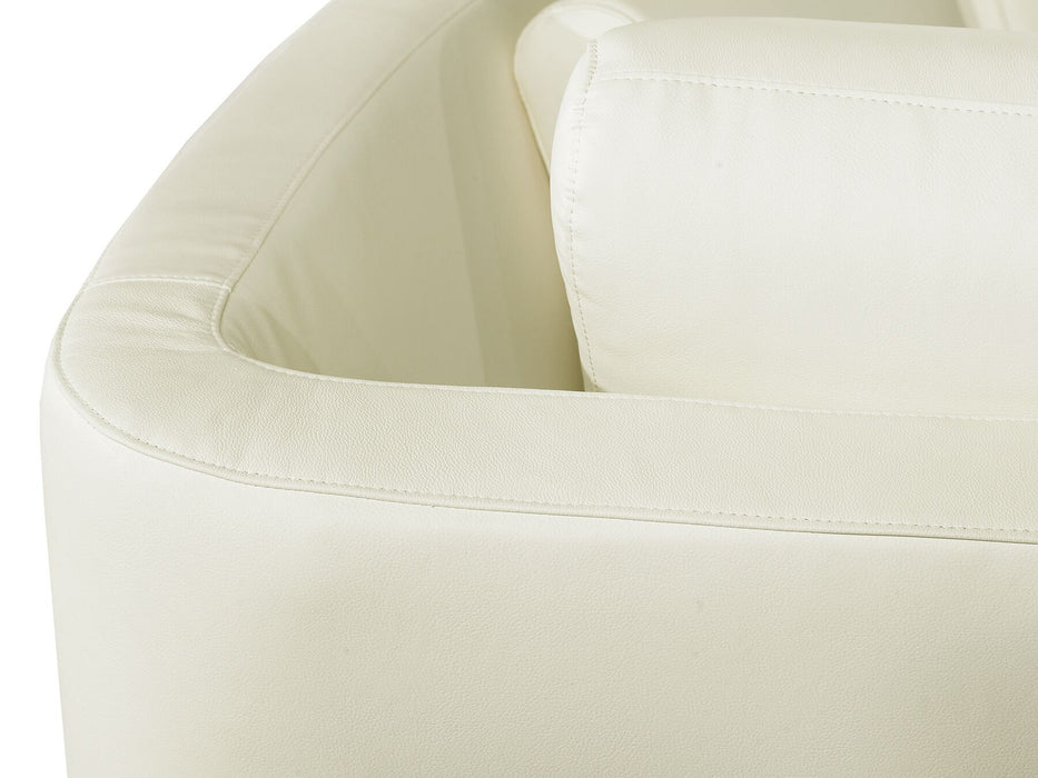 Rotunda Luxe 7 Seater Curved Modular Sofa - Cream Leather - Modern Home Interiors