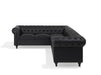 Chesterfield Faux Leather Corner Sofa - Black - Modern Home Interiors