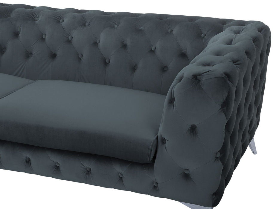 Nostra 3 Seater Velvet Sofa - Dark Grey - Modern Home Interiors