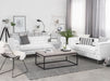 Eden 3+2 Seater Living Room Sofa Set - White Faux Leather - Modern Home Interiors