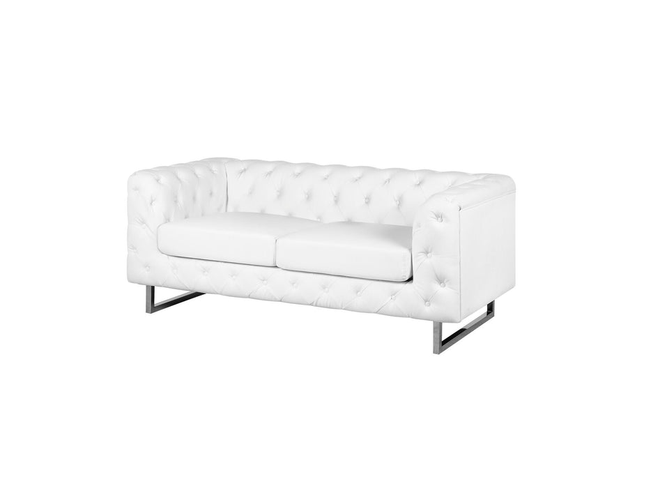 Eden 3+2 Seater Living Room Sofa Set - White Faux Leather - Modern Home Interiors