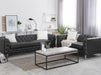 Eden 3+2 Seater Living Room Sofa Set - Black Faux Leather - Modern Home Interiors