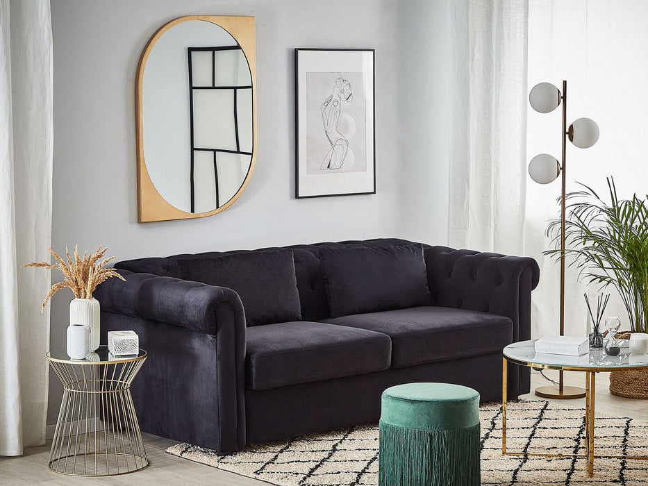 Chester Luxe Sofa Bed - Black Velvet - Modern Home Interiors