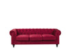 Chester Living Room 3+1 Seater Lounge Set - Red Velvet - Modern Home Interiors