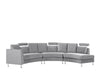 Rotunda Luxe 7 Seater Curved Modular Sofa - Grey Velvet - Modern Home Interiors