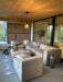 Garden Rattan 6 Seater Corner Lounge Set - Beige - Modern Home Interiors