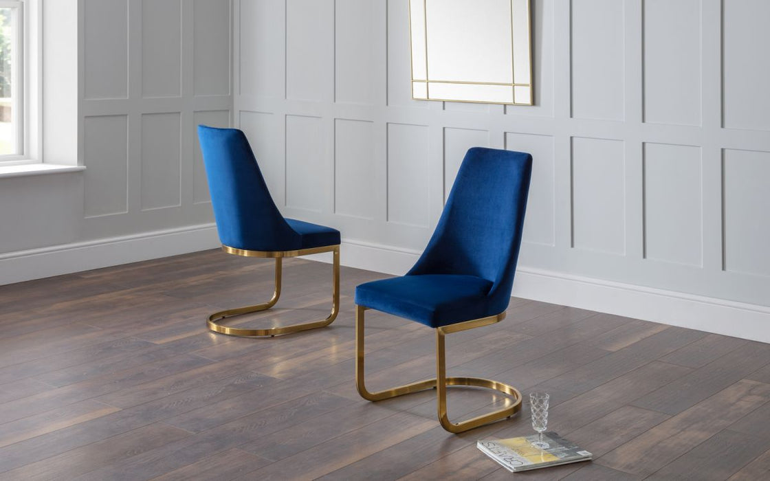 Vittoria Cantilever Dining Chair - Blue - Modern Home Interiors