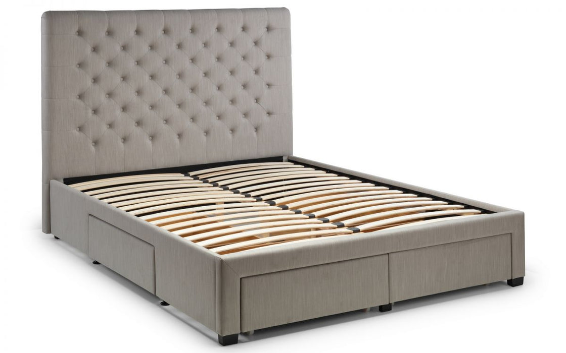 Wilton Deep Buttoned 4 Drawer Bed - Grey
